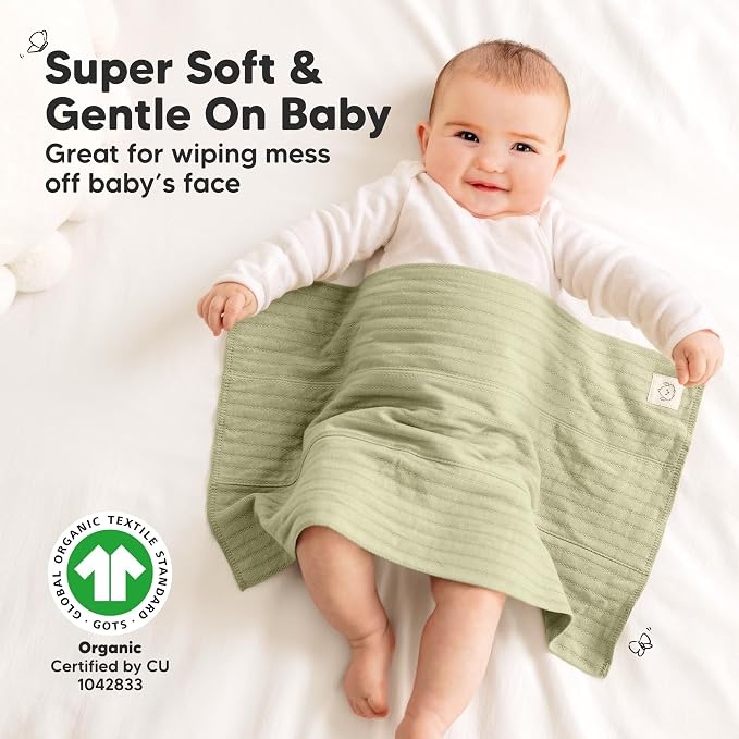KeaBabies Organic Cotton Burp Cloths Baby Girl, Boy - Image 4