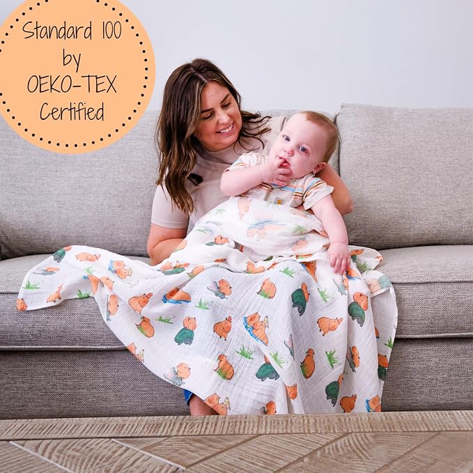 LollyBanks Swaddle Blanket, 100% Cotton Muslin Swaddle Blankets, Neutral - Image 2