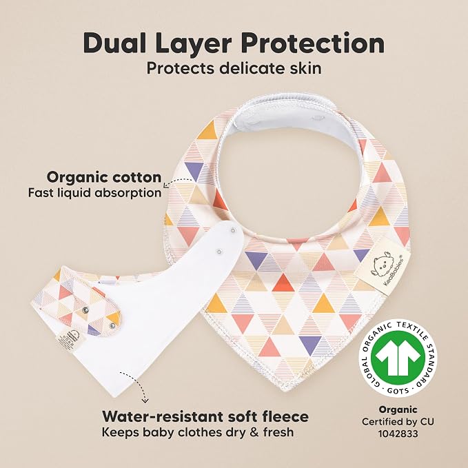 8-Pack Organic Baby Bandana Bibs - Image 2