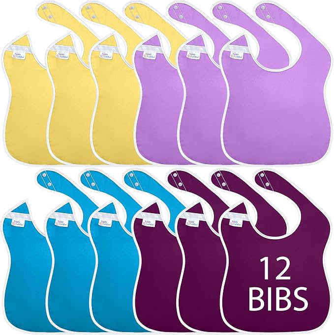 Large Waterproof Bibs Pastel Collection by ToppyToddlerUSA