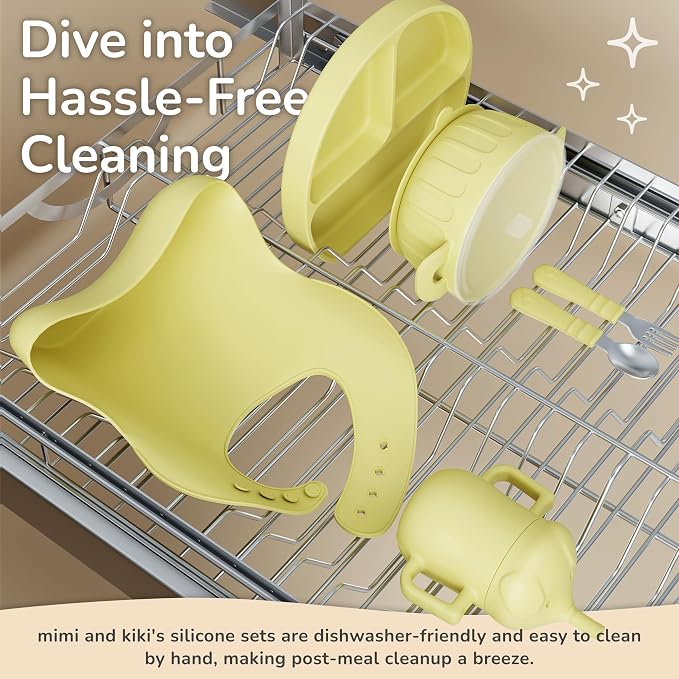 mimi & kiki BPA-Free Silicone Baby Feeding Set, Baby Plates and Bowls Set - Image 7