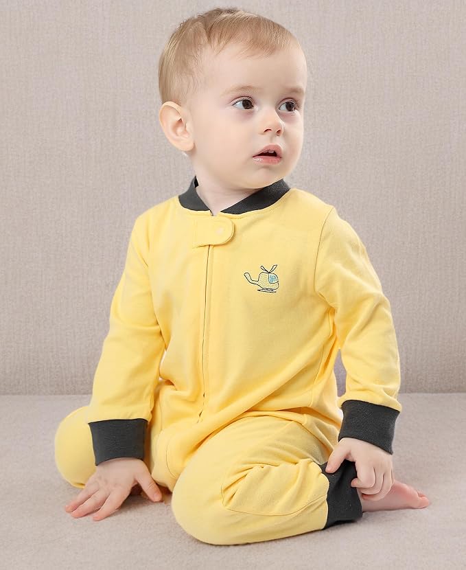 Teach Leanbh Baby 2-Pack Footless Pajamas Cotton Long Sleeve Printing 2 Way - Image 6