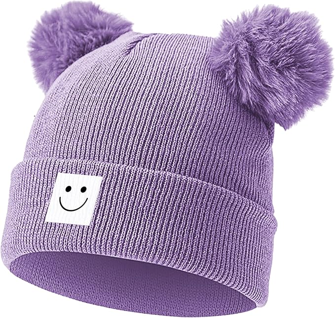 AZJ Baby Beanie Hat Toddler Infant Winter Knitted Hat Kids Soft Warm Pom Pom by AZJ