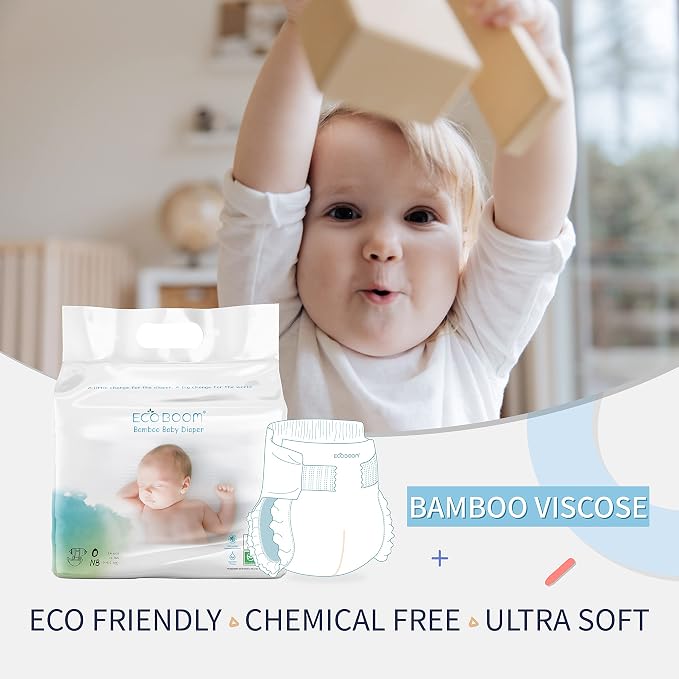 ECO BOOM Preemie Diapers, Viscose from Bamboo Diapers, Natural Soft Disposable - Image 4