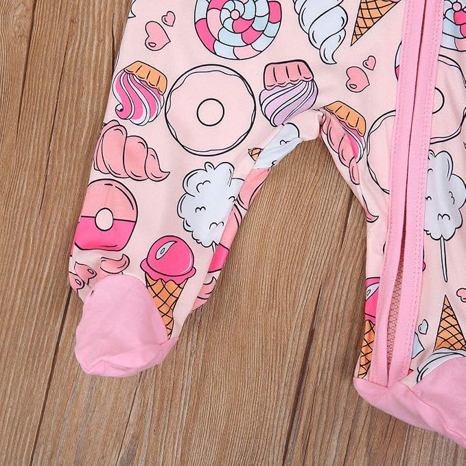 CIYCUIT Baby Girls Cactus Footies Newborn Zip Up Onesie Romper - Image 6