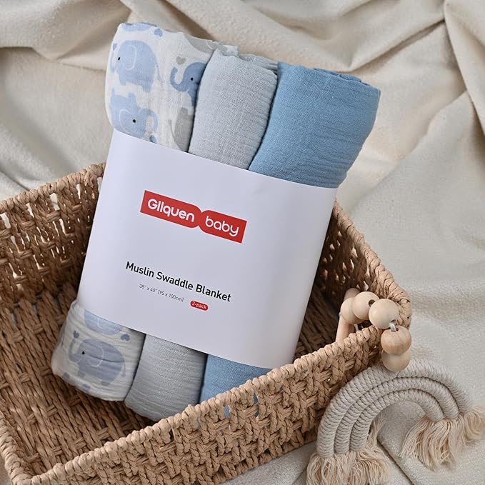 GLLQUEN BABY Muslin Swaddle Blankets, Baby Swaddle Blanket Unisex, Baby - Image 5