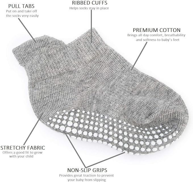 Zaples Baby Non Slip Grip Ankle Socks - Image 2