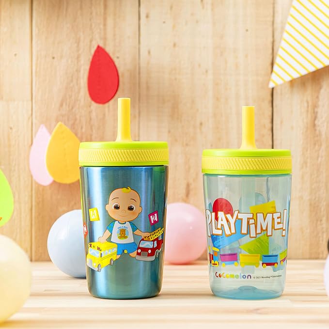 Zak Designs CoComelon Kelso Tumbler Set, Leak-Proof Screw-On Lid - Image 3