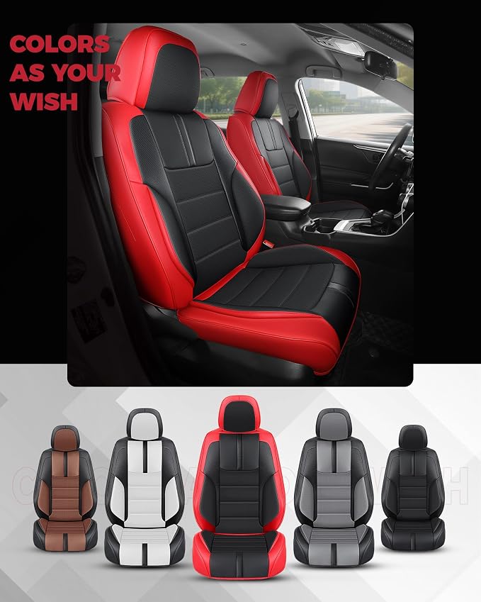 FREESOO Red Black Front Car Seat Covers - Image 7