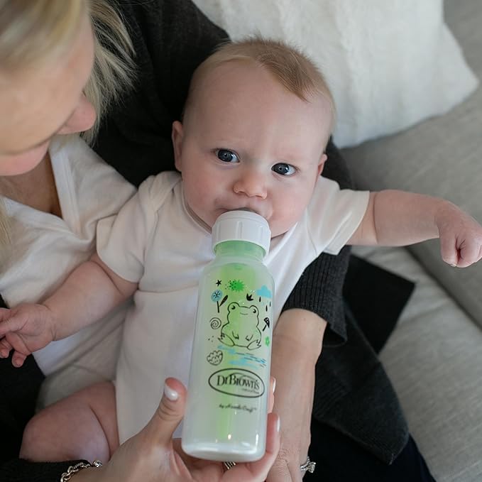 Dr. Brown's Natural Flow Anti-Colic Options+ Narrow Baby Bottle, Pig & Frog - Image 13