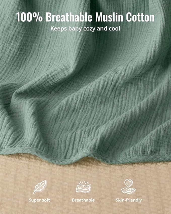 Blissful Diary 2-in-1 Muslin Baby Car Seat Cover, Breathable Infant Car Seat - Image 4