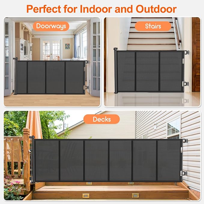 Upgrade 120 inch Retractable Baby Gates, EZIGO Extra Wide Baby Gate - Image 7