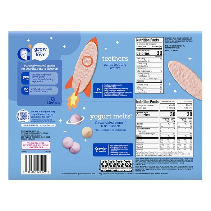 Gerber Stage 3 Baby Snacks Discovery Pack, Yogurt Melts, Teething Wafers - Image 10