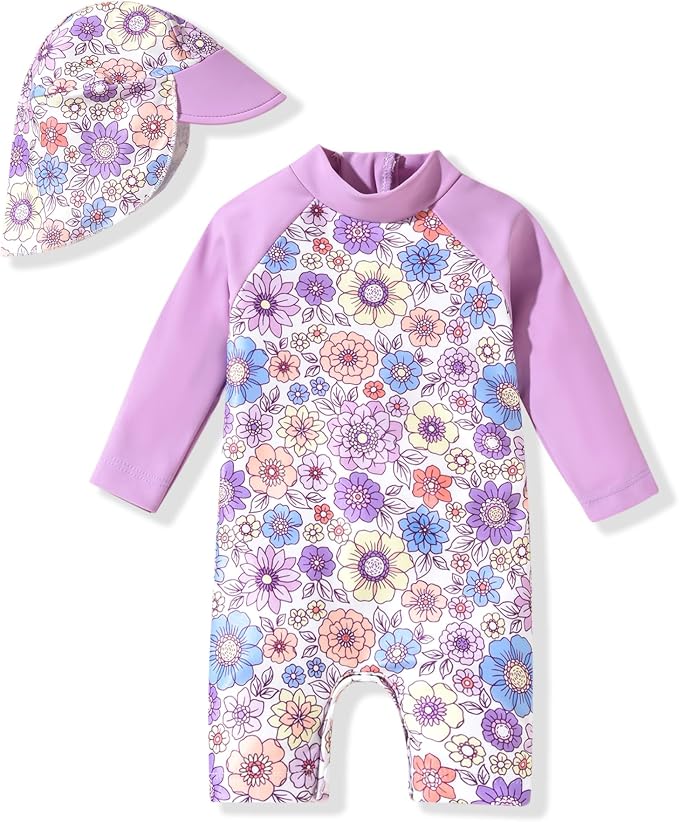 Aalizzwell Baby Girls Long Sleeve One Piece Bathing Suit by Aalizzwell