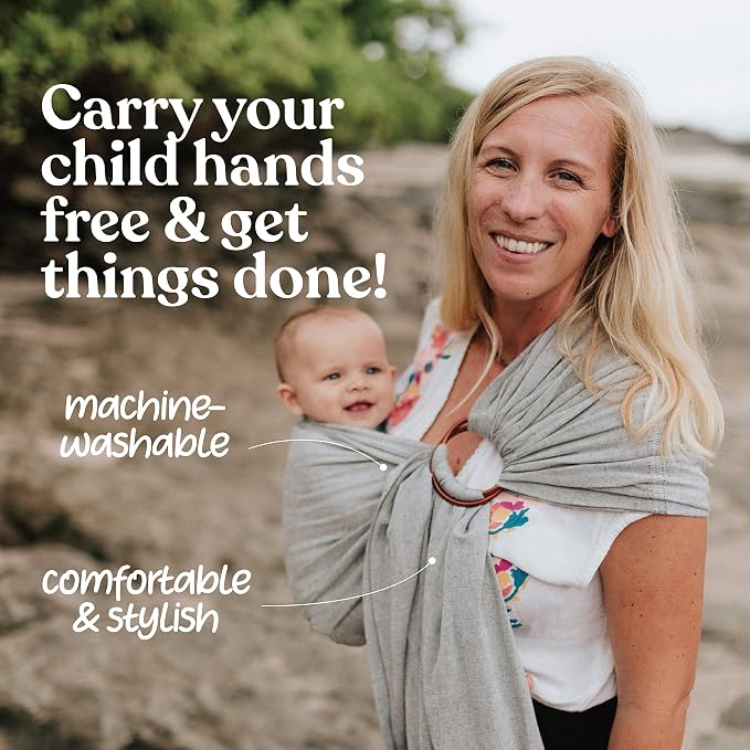 Nalakai Luxury Ring Sling Baby Carrier, Soft Linen Blend Baby Sling, Baby Wrap - Image 5