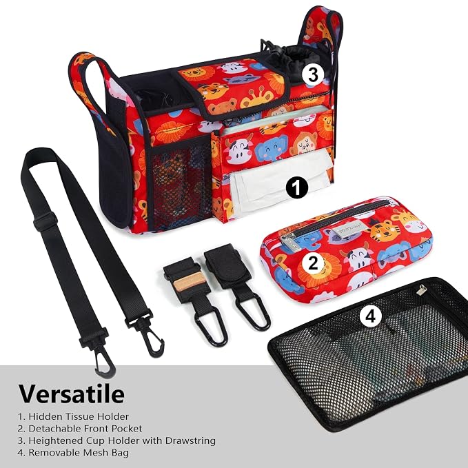TOPDesign Universal Baby Stroller Organizer, Stroller Caddy - Image 2
