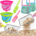 Beach Toys, Sand Toys with 2 Collapsible Beach Bucket and Beach Mesh Shovel by FHOZGECY
