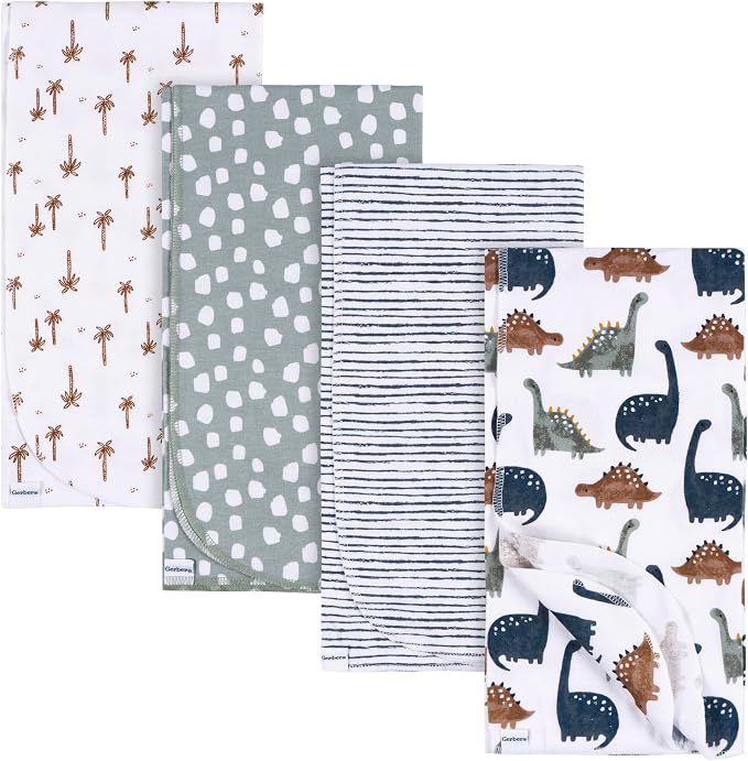 Gerber Unisex Baby 100% Cotton Flannel Receiving Blankets 30x30 Inches by Gerber