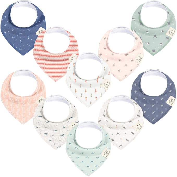 10-Pack Organic Baby Bandana Bibs by KeaBabies