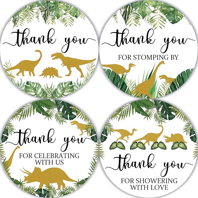 80 Pieces Cute Dinosaur Thank You Stickers, Boy Baby Shower Birthday Party by PNTKION