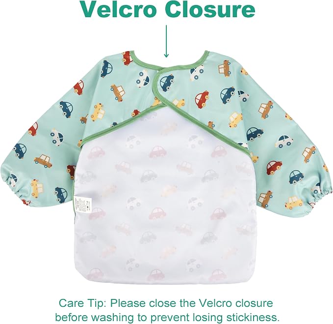 Long Sleeve Baby Bib For Eating Feeding Mess Proof Waterproof Food Smock Bibs - Image 3