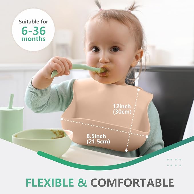 Cuddle Campus Set of 3 Silicone Bibs - Image 3