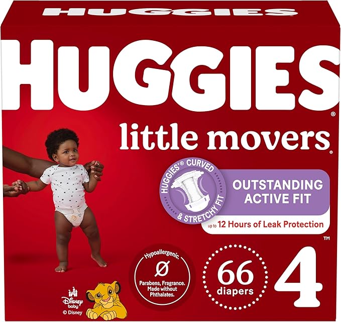 Huggies Little Movers Baby Diapers, Size 4, 66 Ct, Packaging May Vary by Huggies%C2%AE