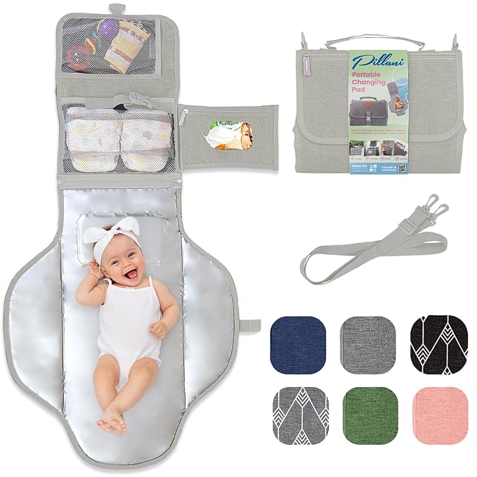 Portable Changing Pad for Baby, Travel Diaper Changing Pad for Newborn by Pillani