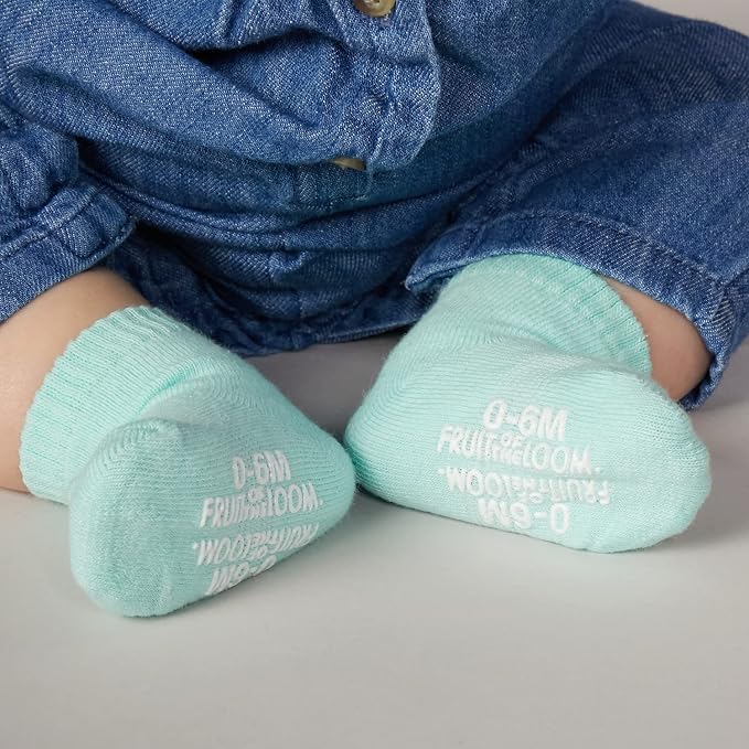 Fruit of the Loom Baby 14-Pack Grow & Fit Flex Zones Cotton Stretch Socks - Image 5