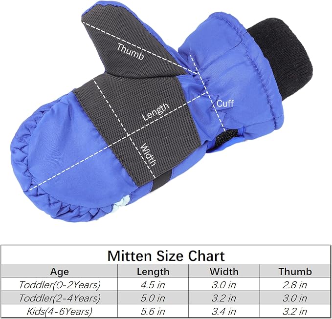 F Flammi Toddler Kids Snow Mittens - Image 7