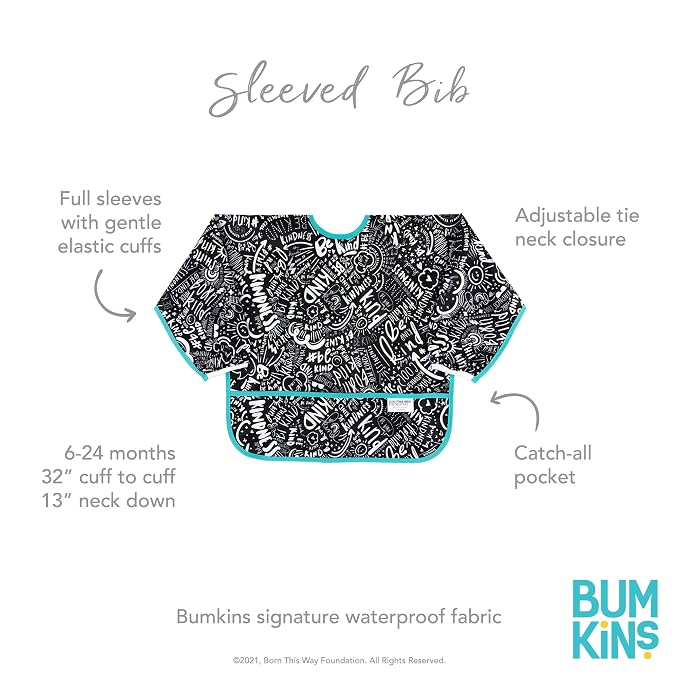 Bumkins - Sleeved Bib - For Boys & Girls, Babies & Toddlers 6-24 Months - - Image 5