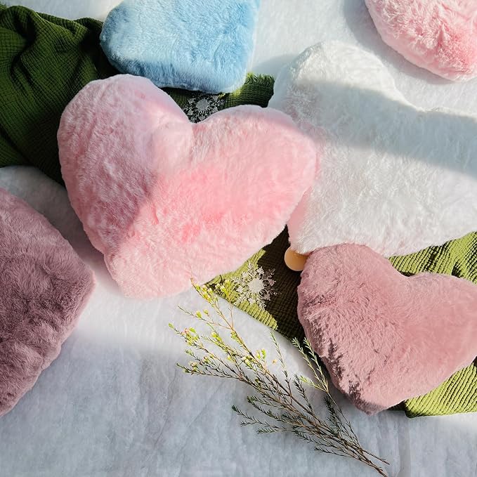EastTree Heart Pillows, Dusty Pink Heart Shaped Pillows, Ultra Soft Extra-Large - Image 8
