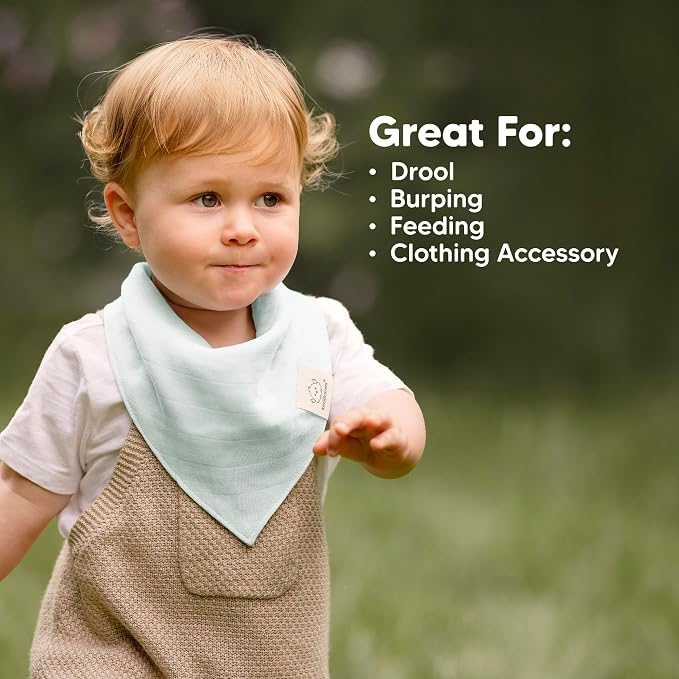 KeaBabies 8-Pack Muslin Baby Bibs - Image 9
