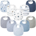 100% Cotton Muslin Baby Bibs 10-Pack Baby Drool Bibs by Bearmoss