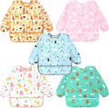 Accmor 5 Pack Long Sleeve Bibs, Baby Smock Waterproof Sleeved Bib Smock by Accmor