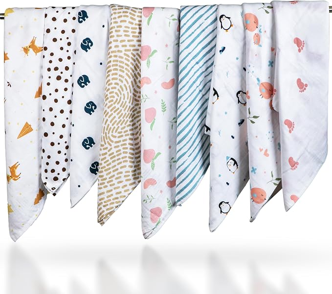 BabySparrow 3 Pack Muslin Swaddle Blankets - Image 8
