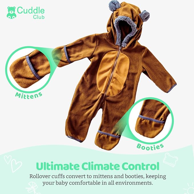 Cuddle Club Fleece Baby Bunting Bodysuit - Image 3