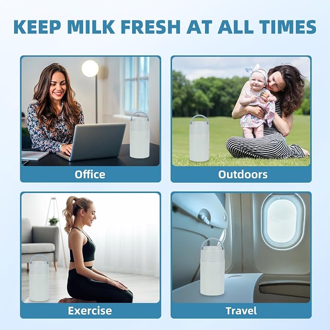 Portable Breast Milk Cooler, Stainless Steel Breastmilk Storage Keeps - Image 6