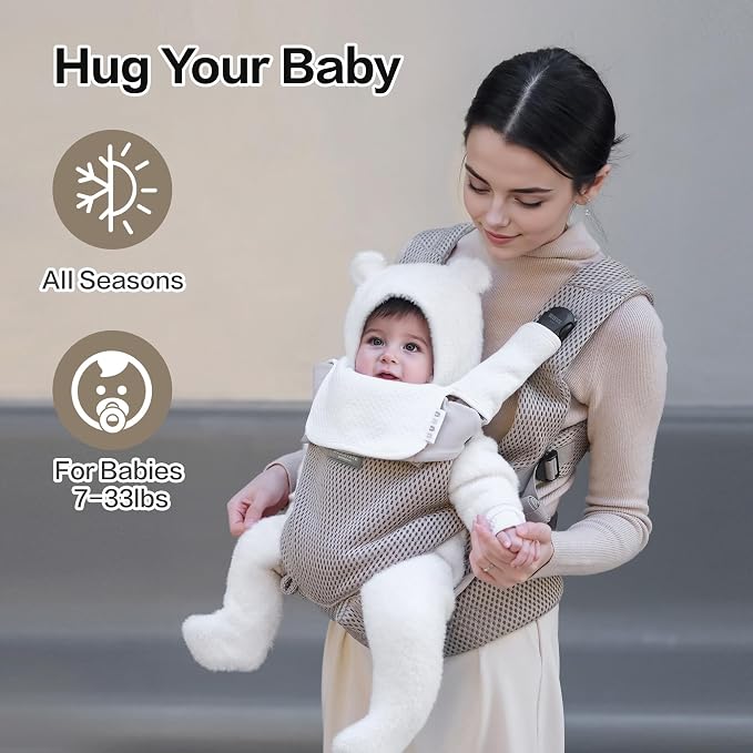 Rainbow Baby Carrier Newborn to Toddler, Breathable Mesh Baby Carrier - Image 3