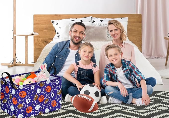 Rectangle Balls Pattern Kids Gift Storage Shelf Organizer Box Clothes Laundry - Image 3