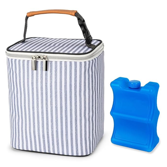 Breast Milk Cooler Bag with Ice Pack Fits 4 Baby Bottles Up to 9 Ounce by BABEYER