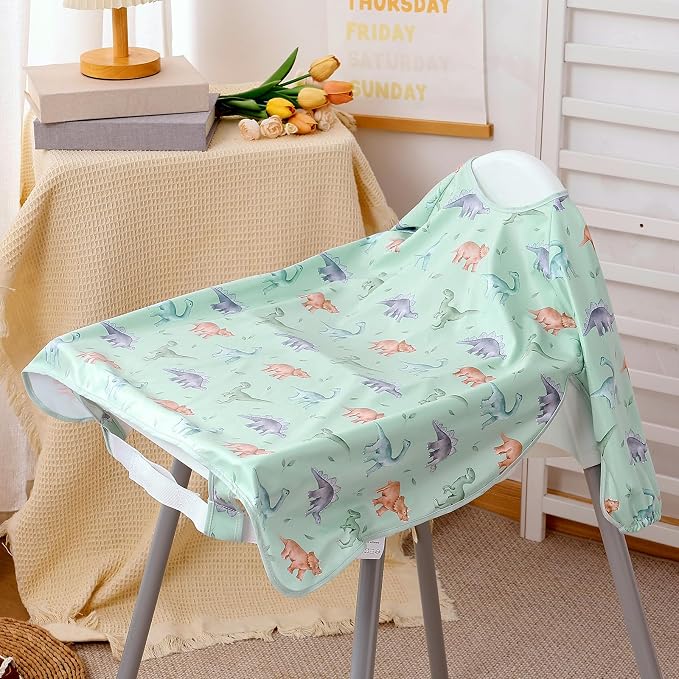 Happy Flute Long Sleeve Baby Bib-Mess Proof Baby Feeding Bibs - Image 5