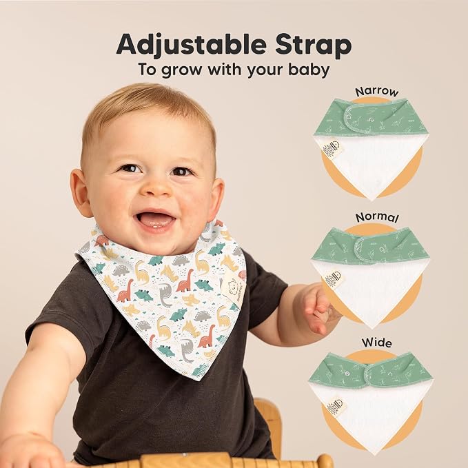 10-Pack Organic Baby Bandana Bibs - Image 3