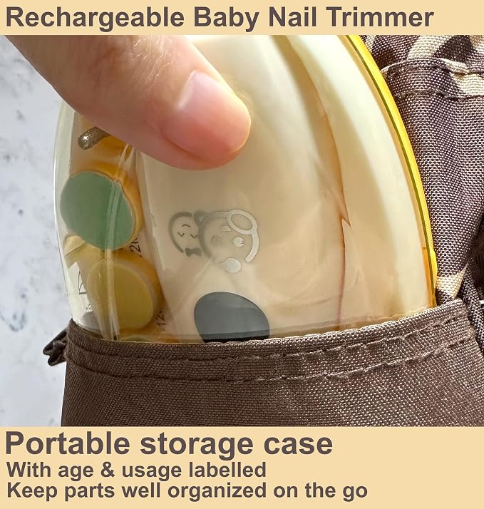 Rechargeable 22 in 1 Baby Nail Trimmer, Usage Labeled Case, 13 Extra - Image 7