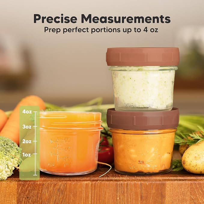 KeaBabies 12pk 4oz Glass Baby Food Containers - Image 3