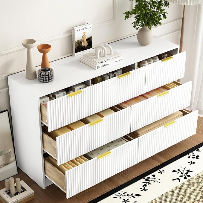 7 Drawers Dresser for Bedroom, Modern Chest of Drawers, Wood TV Stand Storage - Image 8