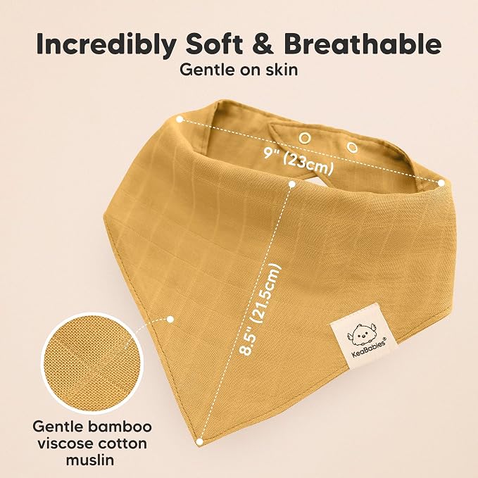 KeaBabies 8-Pack Muslin Baby Bibs - Image 3