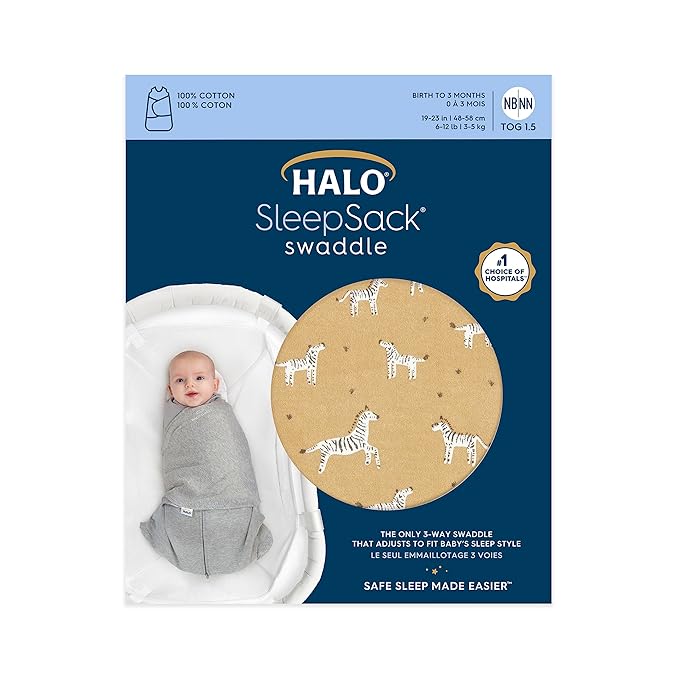 HALO 100% Cotton Sleepsack Swaddle, 3-Way Adjustable Wearable Blanket, TOG 1.5 - Image 2