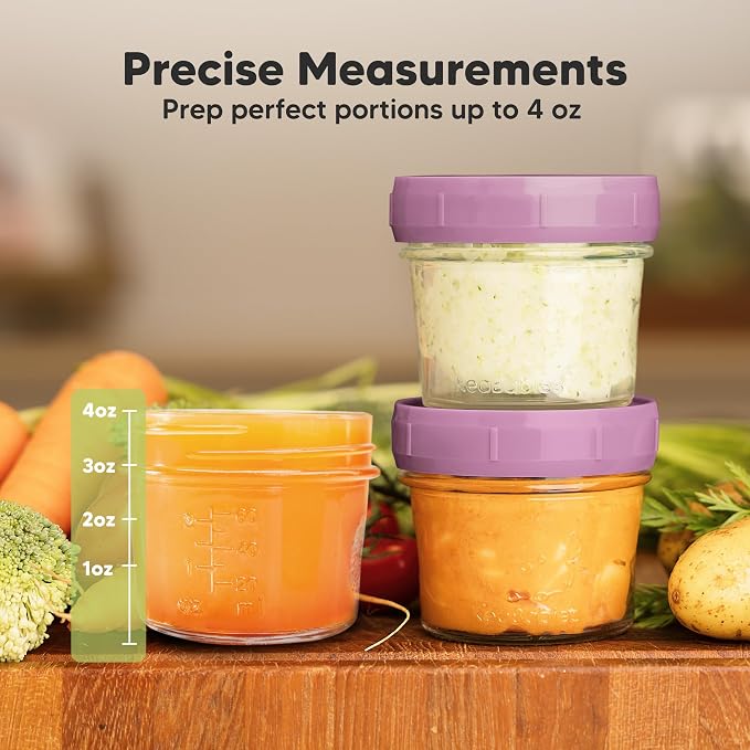 KeaBabies 12pk 4oz Glass Baby Food Containers - Image 3