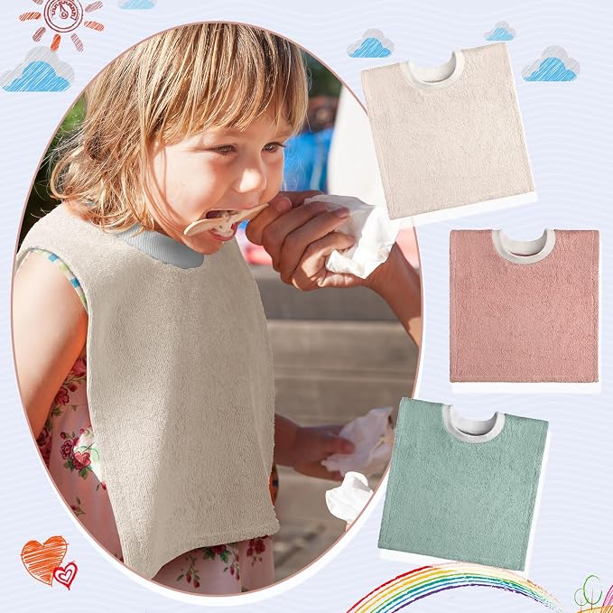 6 Pcs Pullover Baby Bibs Cotton Terry Toddler Absorbent Infant - Image 5